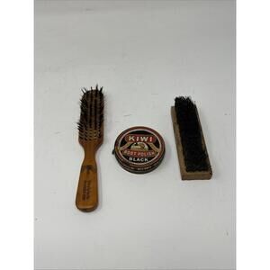 Vintage Lot Boot & Shoe Shine Brushes Buffers Polishers Amoco USA Kiwi
